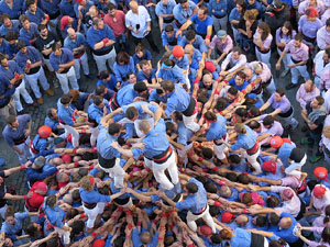 Fires 2016. La Diada Castellera a la pla&ccedil;a del Vi, amb els Marrecs de Salt, els Capgrossos de Matar&oacute; i els Minyons de Terrassa