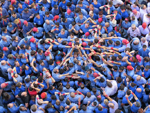 Fires 2016. La Diada Castellera a la pla&ccedil;a del Vi, amb els Marrecs de Salt, els Capgrossos de Matar&oacute; i els Minyons de Terrassa