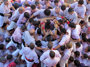Fires 2016. La Diada Castellera a la pla&ccedil;a del Vi, amb els Marrecs de Salt, els Capgrossos de Matar&oacute; i els Minyons de Terrassa