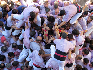 Fires 2016. La Diada Castellera a la pla&ccedil;a del Vi, amb els Marrecs de Salt, els Capgrossos de Matar&oacute; i els Minyons de Terrassa