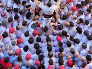 Fires 2016. La Diada Castellera a la pla&ccedil;a del Vi, amb els Marrecs de Salt, els Capgrossos de Matar&oacute; i els Minyons de Terrassa