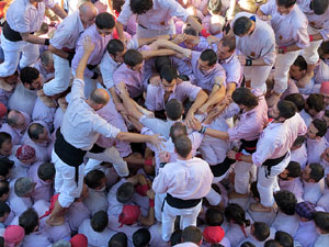Fires 2016. La Diada Castellera a la pla&ccedil;a del Vi, amb els Marrecs de Salt, els Capgrossos de Matar&oacute; i els Minyons de Terrassa