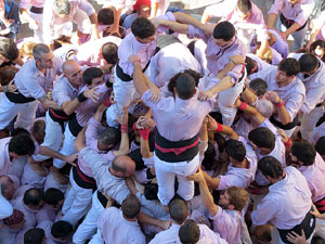 Fires 2016. La Diada Castellera a la pla&ccedil;a del Vi, amb els Marrecs de Salt, els Capgrossos de Matar&oacute; i els Minyons de Terrassa