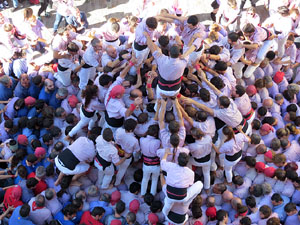 Fires 2016. La Diada Castellera a la pla&ccedil;a del Vi, amb els Marrecs de Salt, els Capgrossos de Matar&oacute; i els Minyons de Terrassa