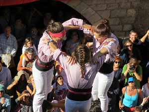 Fires 2016. La Diada Castellera a la pla&ccedil;a del Vi, amb els Marrecs de Salt, els Capgrossos de Matar&oacute; i els Minyons de Terrassa