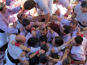 Fires 2016. La Diada Castellera a la pla&ccedil;a del Vi, amb els Marrecs de Salt, els Capgrossos de Matar&oacute; i els Minyons de Terrassa