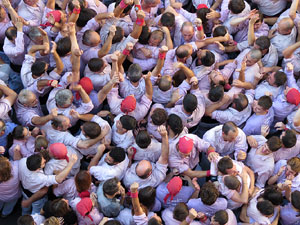 Fires 2016. La Diada Castellera a la pla&ccedil;a del Vi, amb els Marrecs de Salt, els Capgrossos de Matar&oacute; i els Minyons de Terrassa