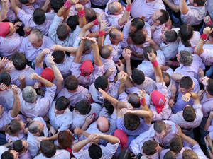 Fires 2016. La Diada Castellera a la pla&ccedil;a del Vi, amb els Marrecs de Salt, els Capgrossos de Matar&oacute; i els Minyons de Terrassa