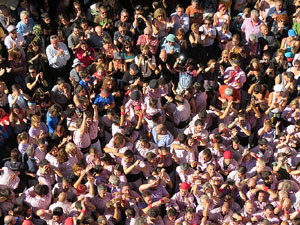 Fires 2016. La Diada Castellera a la pla&ccedil;a del Vi, amb els Marrecs de Salt, els Capgrossos de Matar&oacute; i els Minyons de Terrassa