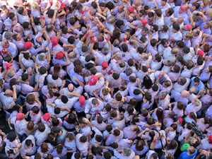 Fires 2016. La Diada Castellera a la pla&ccedil;a del Vi, amb els Marrecs de Salt, els Capgrossos de Matar&oacute; i els Minyons de Terrassa
