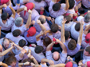 Fires 2016. La Diada Castellera a la pla&ccedil;a del Vi, amb els Marrecs de Salt, els Capgrossos de Matar&oacute; i els Minyons de Terrassa