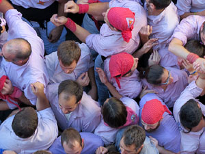 Fires 2016. La Diada Castellera a la pla&ccedil;a del Vi, amb els Marrecs de Salt, els Capgrossos de Matar&oacute; i els Minyons de Terrassa