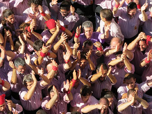 Fires 2016. La Diada Castellera a la pla&ccedil;a del Vi, amb els Marrecs de Salt, els Capgrossos de Matar&oacute; i els Minyons de Terrassa