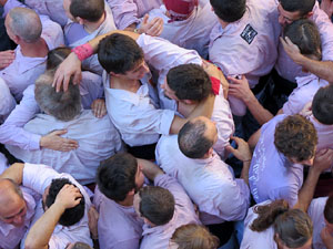 Fires 2016. La Diada Castellera a la pla&ccedil;a del Vi, amb els Marrecs de Salt, els Capgrossos de Matar&oacute; i els Minyons de Terrassa