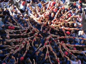 Fires 2016. La Diada Castellera a la pla&ccedil;a del Vi, amb els Marrecs de Salt, els Capgrossos de Matar&oacute; i els Minyons de Terrassa