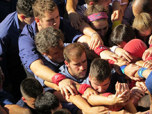 Fires 2016. La Diada Castellera a la pla&ccedil;a del Vi, amb els Marrecs de Salt, els Capgrossos de Matar&oacute; i els Minyons de Terrassa