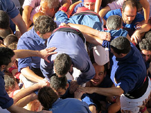 Fires 2016. La Diada Castellera a la pla&ccedil;a del Vi, amb els Marrecs de Salt, els Capgrossos de Matar&oacute; i els Minyons de Terrassa