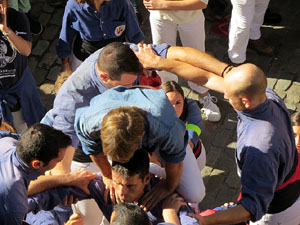 Fires 2016. La Diada Castellera a la pla&ccedil;a del Vi, amb els Marrecs de Salt, els Capgrossos de Matar&oacute; i els Minyons de Terrassa