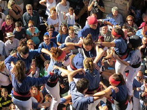 Fires 2016. La Diada Castellera a la pla&ccedil;a del Vi, amb els Marrecs de Salt, els Capgrossos de Matar&oacute; i els Minyons de Terrassa