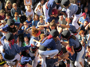 Fires 2016. La Diada Castellera a la pla&ccedil;a del Vi, amb els Marrecs de Salt, els Capgrossos de Matar&oacute; i els Minyons de Terrassa