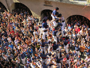 Fires 2016. La Diada Castellera a la pla&ccedil;a del Vi, amb els Marrecs de Salt, els Capgrossos de Matar&oacute; i els Minyons de Terrassa