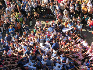 Fires 2016. La Diada Castellera a la pla&ccedil;a del Vi, amb els Marrecs de Salt, els Capgrossos de Matar&oacute; i els Minyons de Terrassa