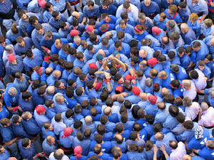 Fires 2016. La Diada Castellera a la pla&ccedil;a del Vi, amb els Marrecs de Salt, els Capgrossos de Matar&oacute; i els Minyons de Terrassa