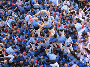 Fires 2016. La Diada Castellera a la pla&ccedil;a del Vi, amb els Marrecs de Salt, els Capgrossos de Matar&oacute; i els Minyons de Terrassa