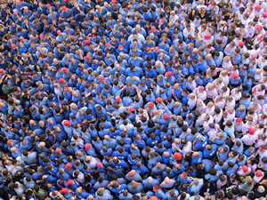 Fires 2016. La Diada Castellera a la pla&ccedil;a del Vi, amb els Marrecs de Salt, els Capgrossos de Matar&oacute; i els Minyons de Terrassa