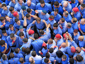 Fires 2016. La Diada Castellera a la pla&ccedil;a del Vi, amb els Marrecs de Salt, els Capgrossos de Matar&oacute; i els Minyons de Terrassa