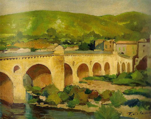 El Pont Major. pintura de Joan Colomer, 1930