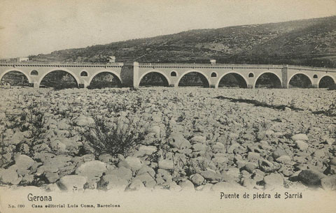 Puente de piedra de Sarriá. Casa editorial Luis Coma, Barcelona , posteriorment desaparegut. 1896-1911
