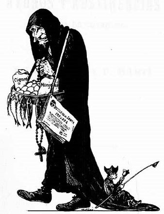 L'arribada de la Quaresma. Dibuix de Manuel Moliné al setmanari humorístic L'Esquella de la Torratxa, Barcelona, 1906