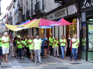 11 de setembre 2017. Assaig de la manifestació de la Diada al carrer Ciutadans i la plaça del Vi