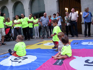 11 de setembre 2017. Assaig de la manifestació de la Diada al carrer Ciutadans i la plaça del Vi