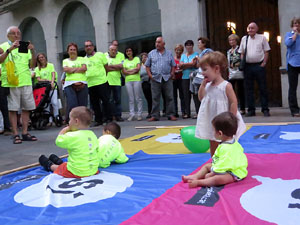 11 de setembre 2017. Assaig de la manifestació de la Diada al carrer Ciutadans i la plaça del Vi