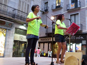 11 de setembre 2017. Assaig de la manifestació de la Diada al carrer Ciutadans i la plaça del Vi