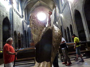 Corpus 2017. Assaig del ball de l'Àliga a la nau de la Catedral de Santa Maria