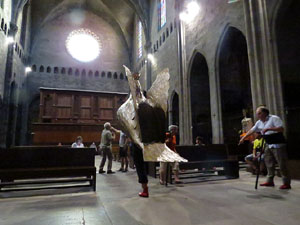 Corpus 2017. Assaig del ball de l'Àliga a la nau de la Catedral de Santa Maria