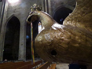 Corpus 2017. Assaig del ball de l'Àliga a la nau de la Catedral de Santa Maria