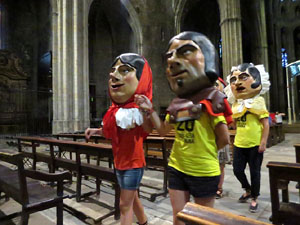 Corpus 2017. Assaig del ball de l'Àliga a la nau de la Catedral de Santa Maria
