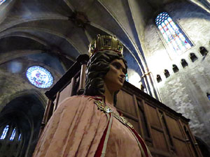 Corpus 2017. Assaig del ball de l'Àliga a la nau de la Catedral de Santa Maria