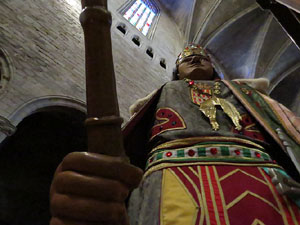 Corpus 2017. Assaig del ball de l'Àliga a la nau de la Catedral de Santa Maria