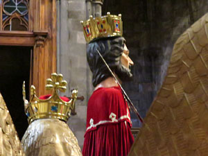 Corpus 2017. Assaig del ball de l'Àliga a la nau de la Catedral de Santa Maria