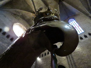 Corpus 2017. Assaig del ball de l'Àliga a la nau de la Catedral de Santa Maria