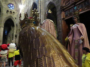 Corpus 2017. Assaig del ball de l'Àliga a la nau de la Catedral de Santa Maria