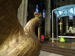 Corpus 2017. Assaig del ball de l'Àliga a la nau de la Catedral de Santa Maria