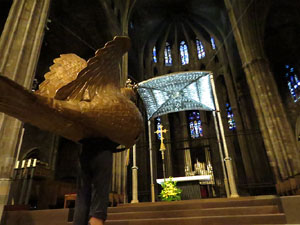 Corpus 2017. Assaig del ball de l'Àliga a la nau de la Catedral de Santa Maria