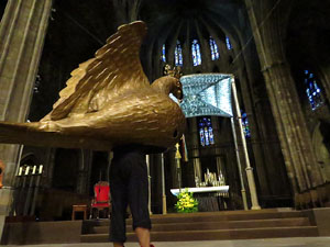 Corpus 2017. Assaig del ball de l'Àliga a la nau de la Catedral de Santa Maria