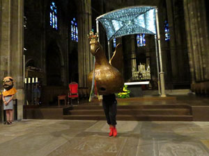 Corpus 2017. Assaig del ball de l'Àliga a la nau de la Catedral de Santa Maria